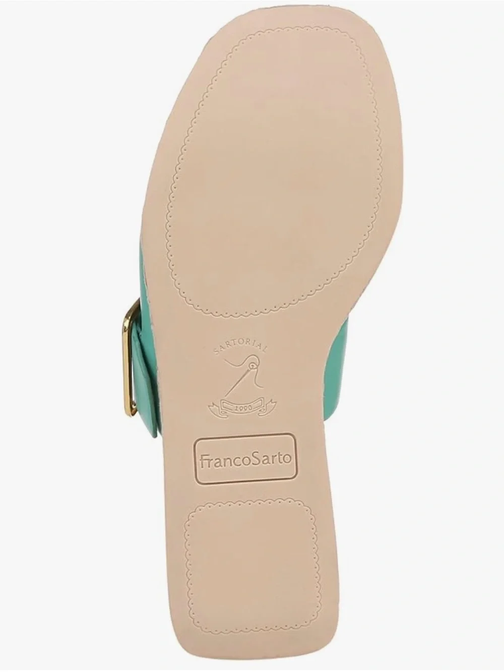 Franco Sarto Taziana Leather Slide Women's  Teal  Blue  Size 10M 26cm